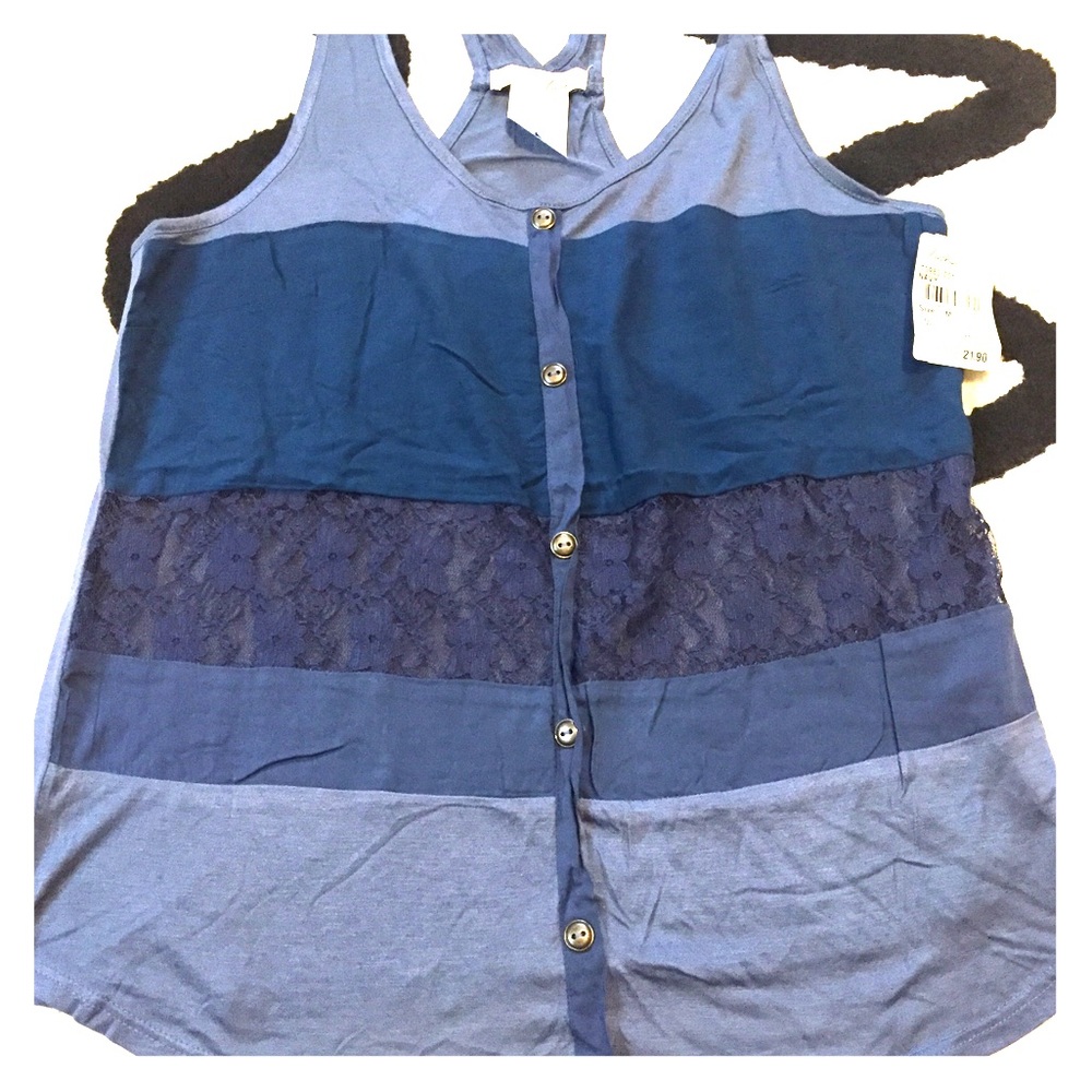 LUSH tank with lace and buttons