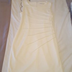 Calvin Klein white cotton knee length dress