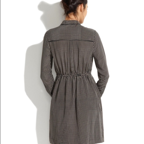 Madewell Silk Cinema Dress in Mini-Houndstooth - Picture 2 of 7