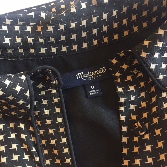 Madewell Silk Cinema Dress in Mini-Houndstooth - Picture 3 of 7