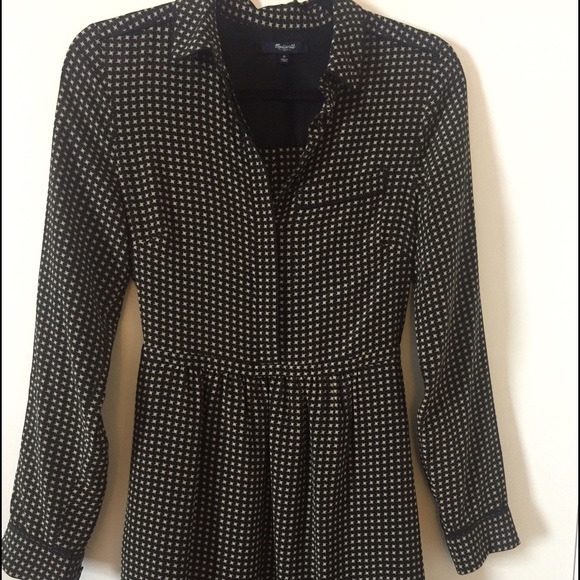 Madewell Silk Cinema Dress in Mini-Houndstooth - Picture 4 of 7