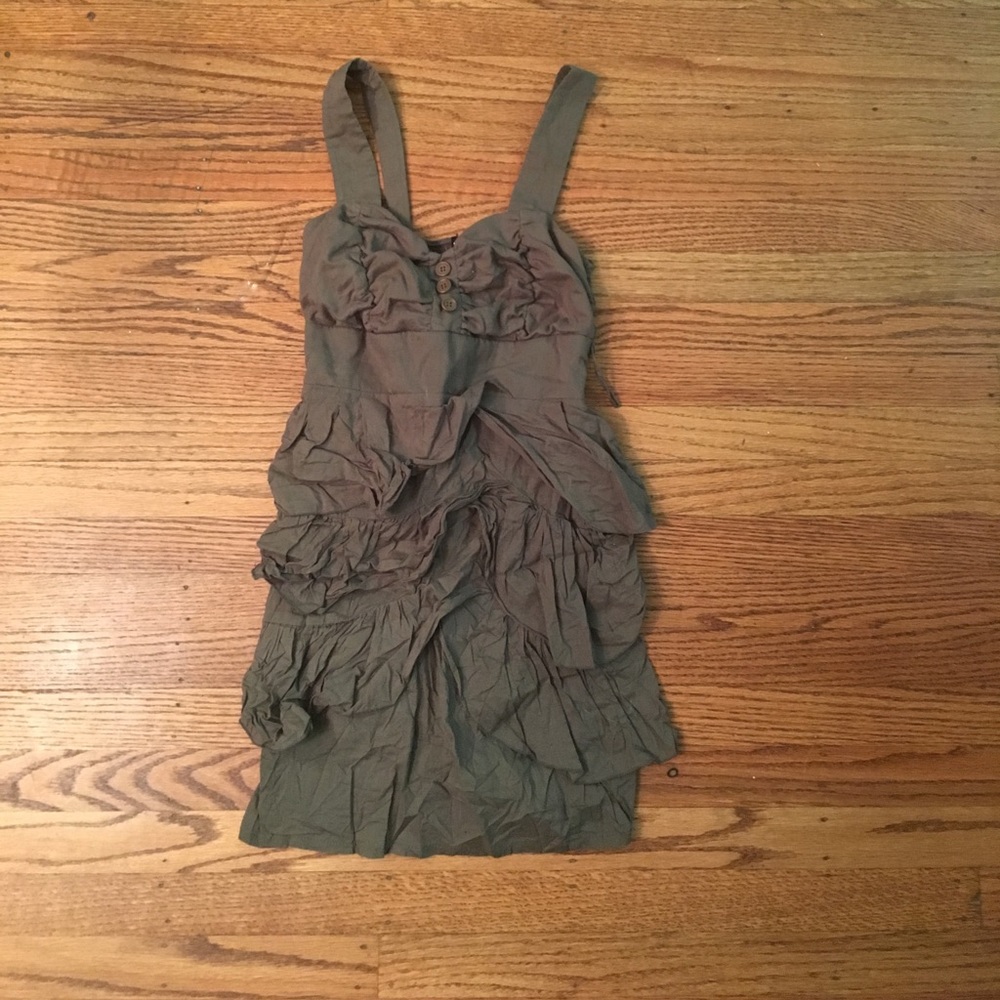 Ruffled Army Green Dress
