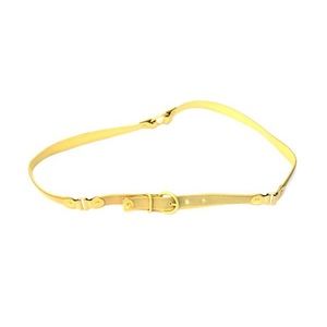 Designer Bottega Veneta Taupe w Gold Trim Belt, L