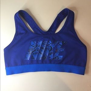 Blue Nike sports bra
