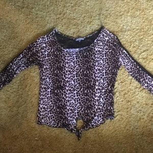 Leopard quarter sleeve shirt