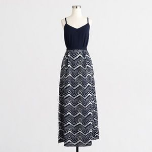 J. Crew Navy Print Maxi Dress