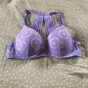 Floral Lace Lightly Lined Racerback Bra VS Pink