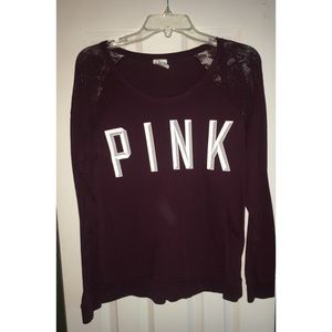 Victoria's Secret Pink Laced Shoulder Top