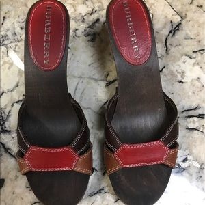 Burberry Leather Mules Size 8-8.5