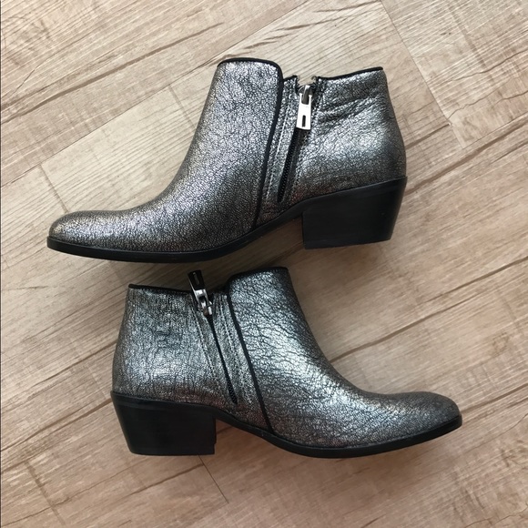 NWOB Sam Edelman Petty Cracked Metallic Bootie - Picture 7 of 8