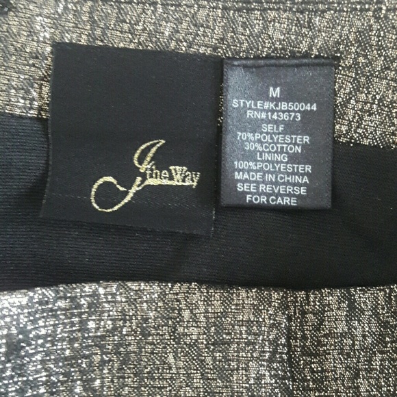 J The Way Gold Metallic Textured A-Line Skirt - Picture 5 of 5