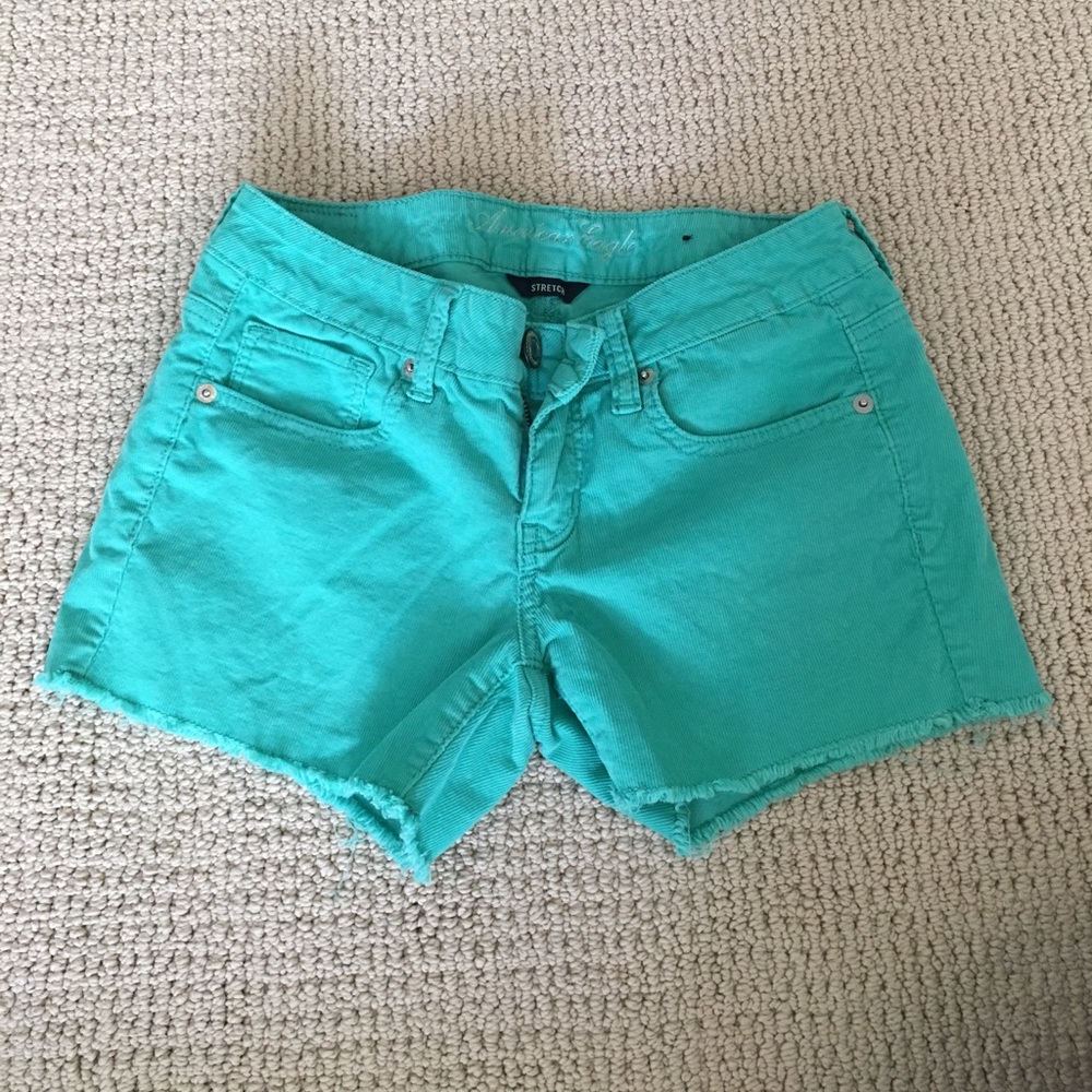 Sea foam green corduroy shorts