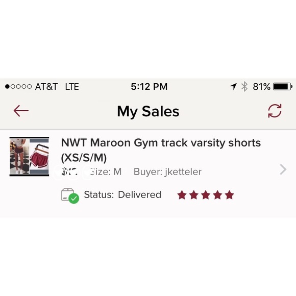 5 star rated! NWT Maroon Gym track varsity shorts - Picture 4 of 5