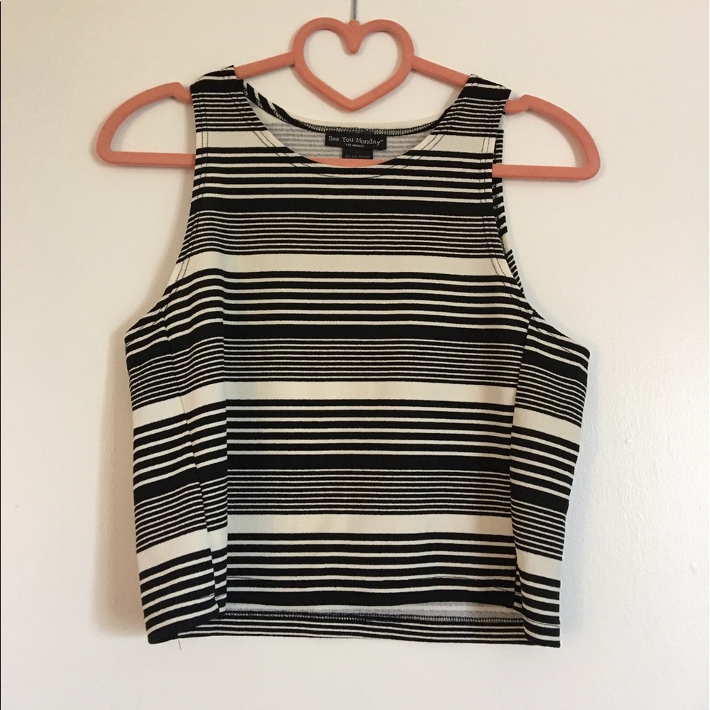 *DONATING 5/18* Striped crop top tank