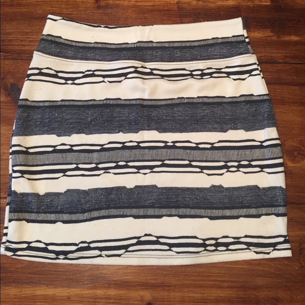 Cream and Black Bodycon Skirt