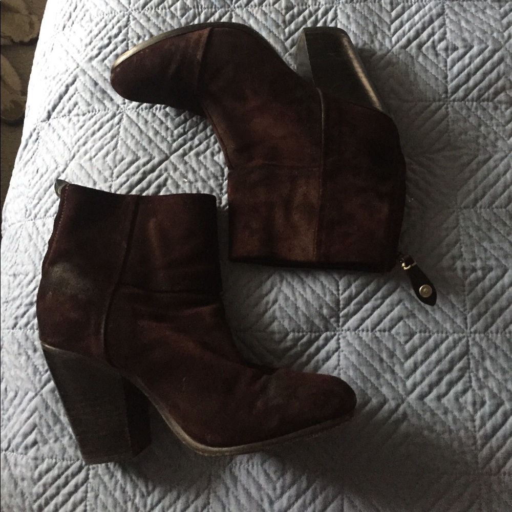 rag & bone suede eggplant booties
