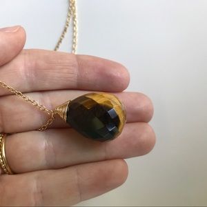 Tigers eye pendant drop necklace