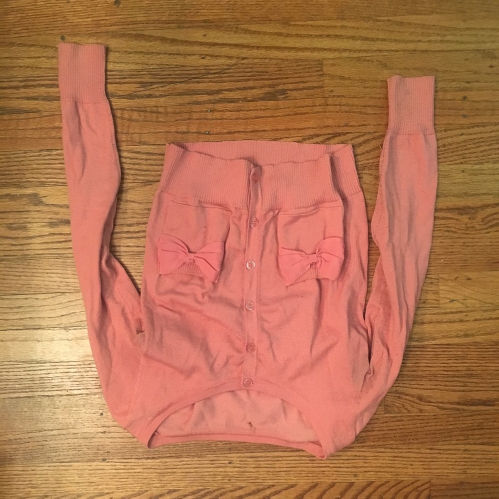 Pink Cardigan with Bows