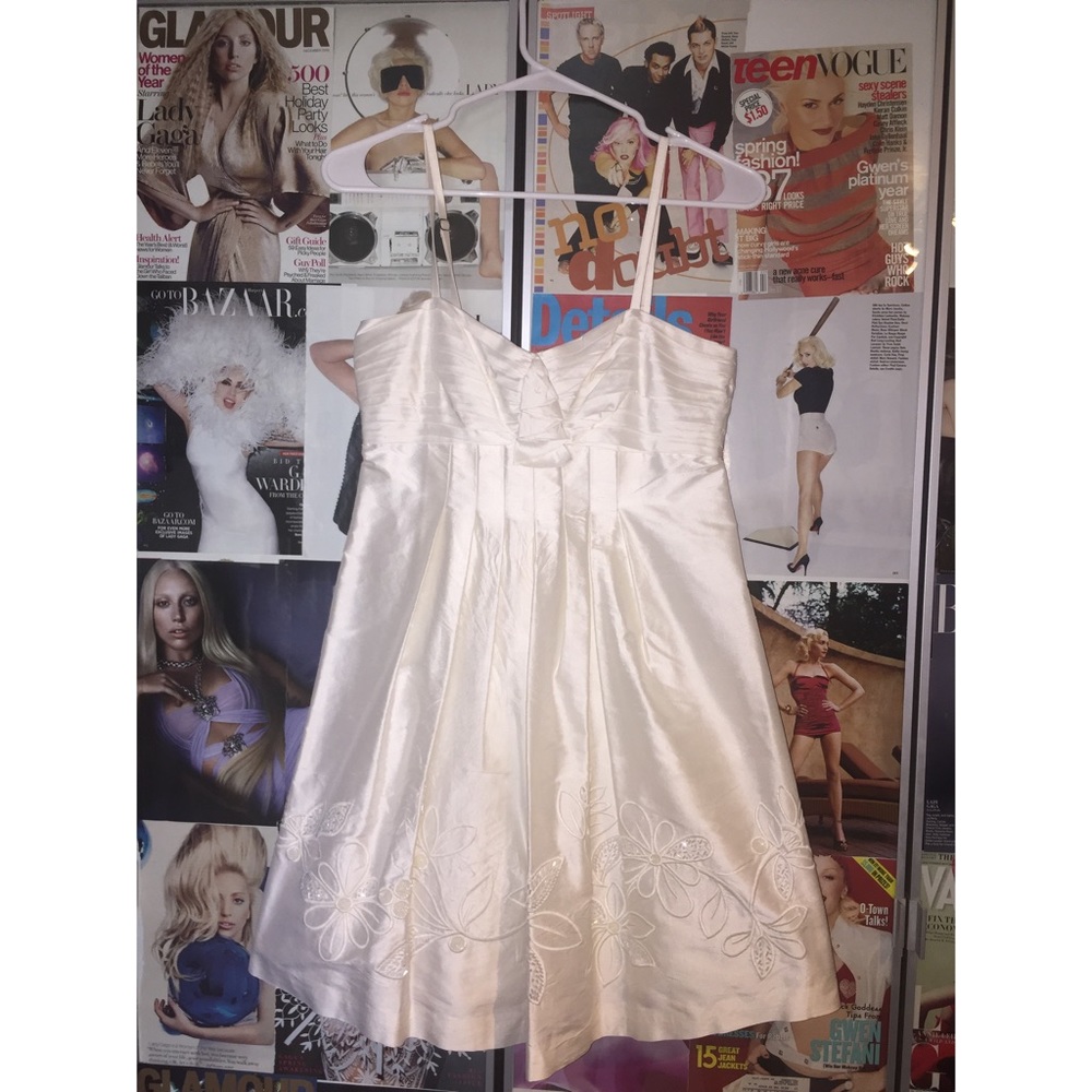 BCBG cream cocktail dress