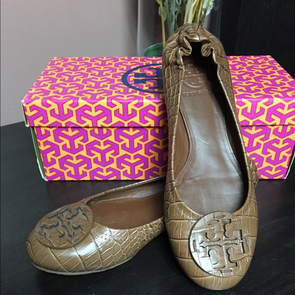 Tory Burch Croc Reva Flat - 7