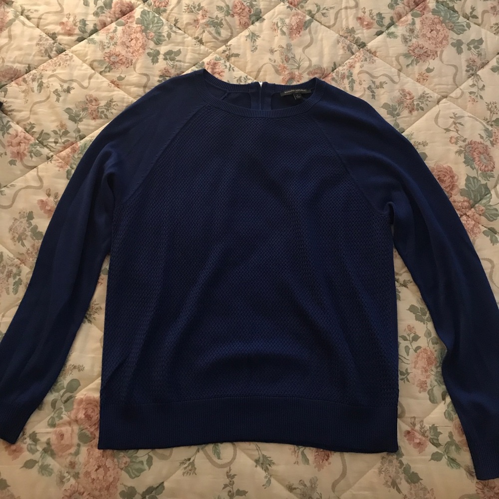 soft blue quilted sweater
