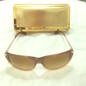 Tory Burch blonde and rose gold sunglasses