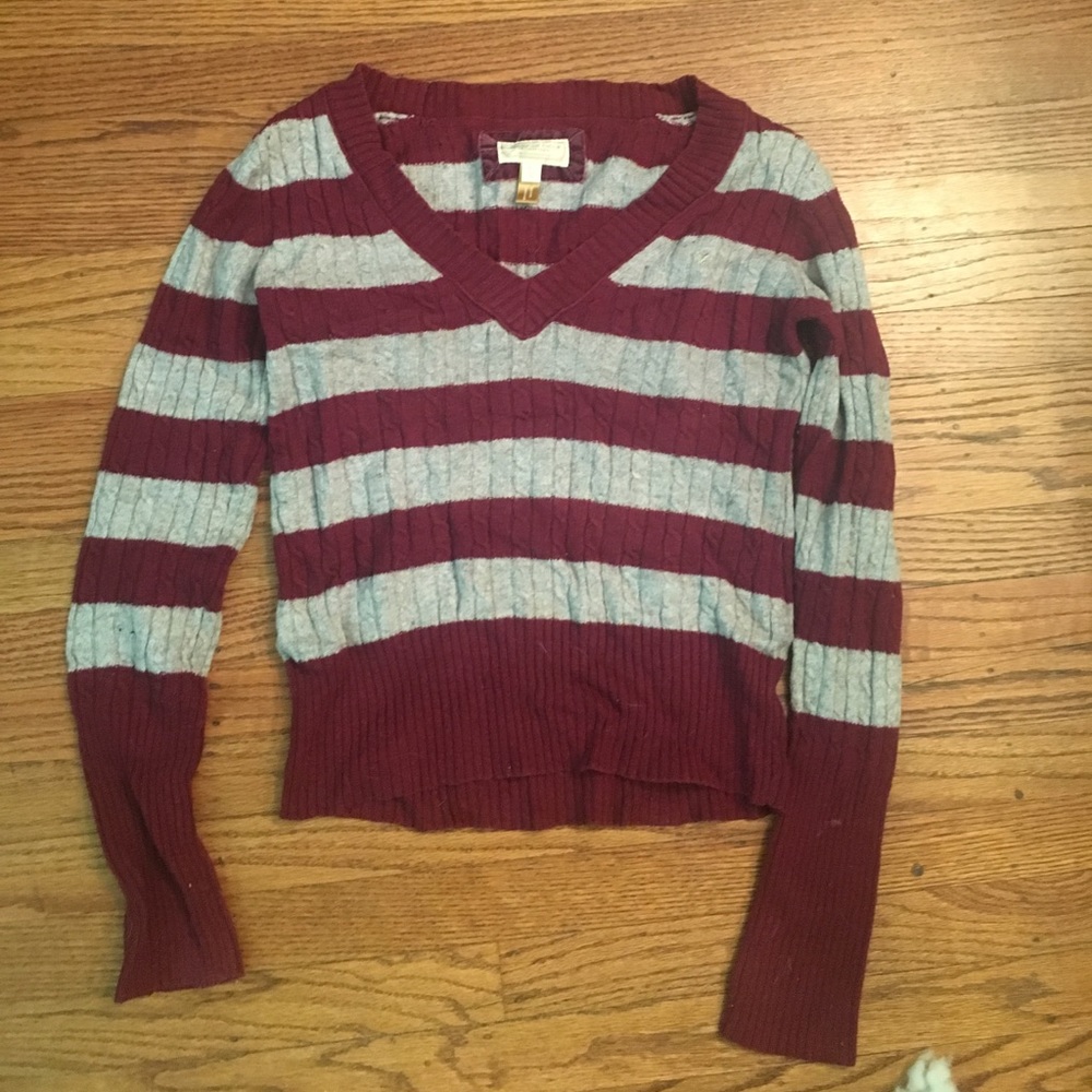 Maroon and Gray Sweater