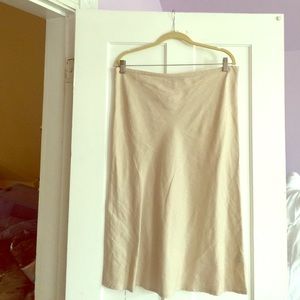 French Connection linen bias cut pull-on skirt