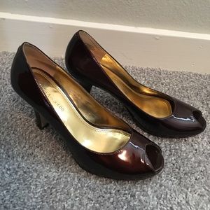 Brown peep toe Enzo Angiolini heel