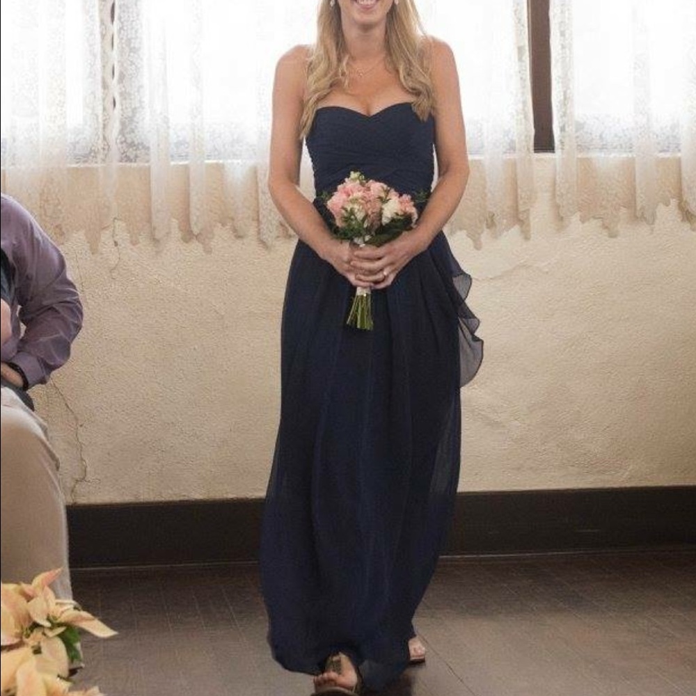 Navy blue beautiful dress.