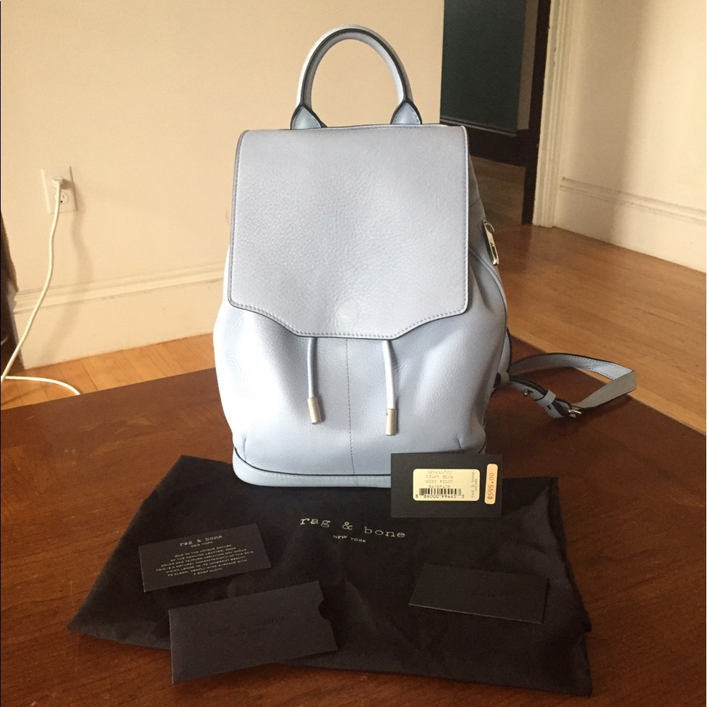 NWT RAG & BONE Light Blue Mini Pilot Backpack - Picture 4 of 8