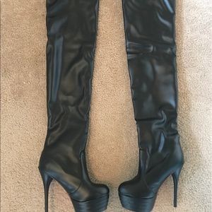 Thigh high heel boots