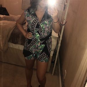 Scoop neck romper