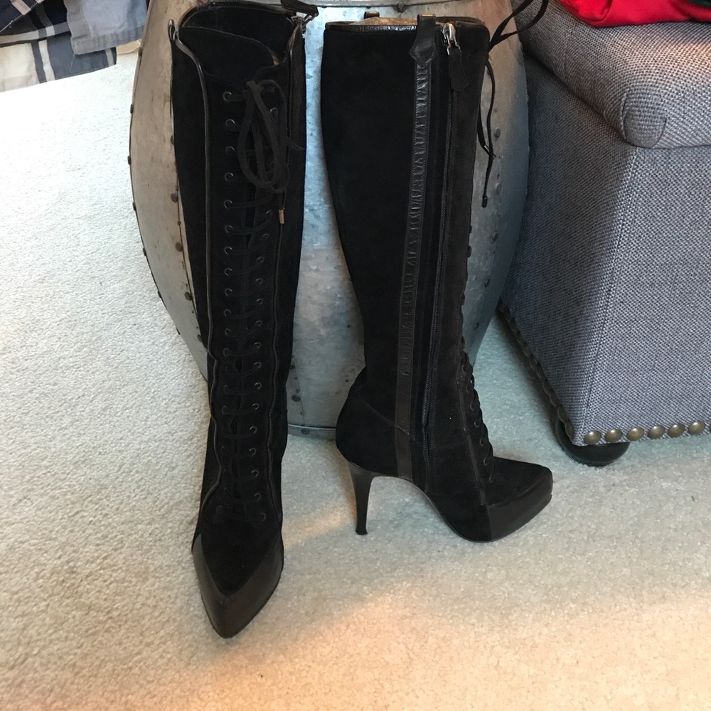 Nando Muzi Lace Up High Heeled Boot
