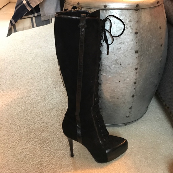 Nando Muzi Lace Up High Heeled Boot - Picture 2 of 2