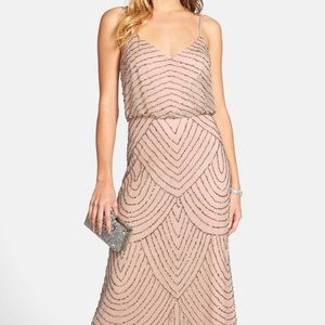 NWT - Adrianna Papell Gown - Taupe/Pink