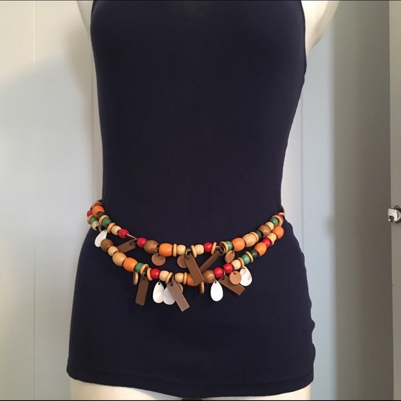 (cacharel) Wood Beaded Belt NWT - Picture 2 of 4