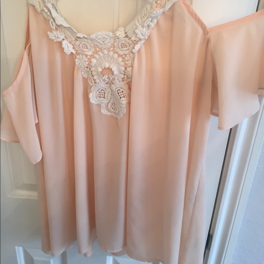 Cold Shoulder Sheer Blouse