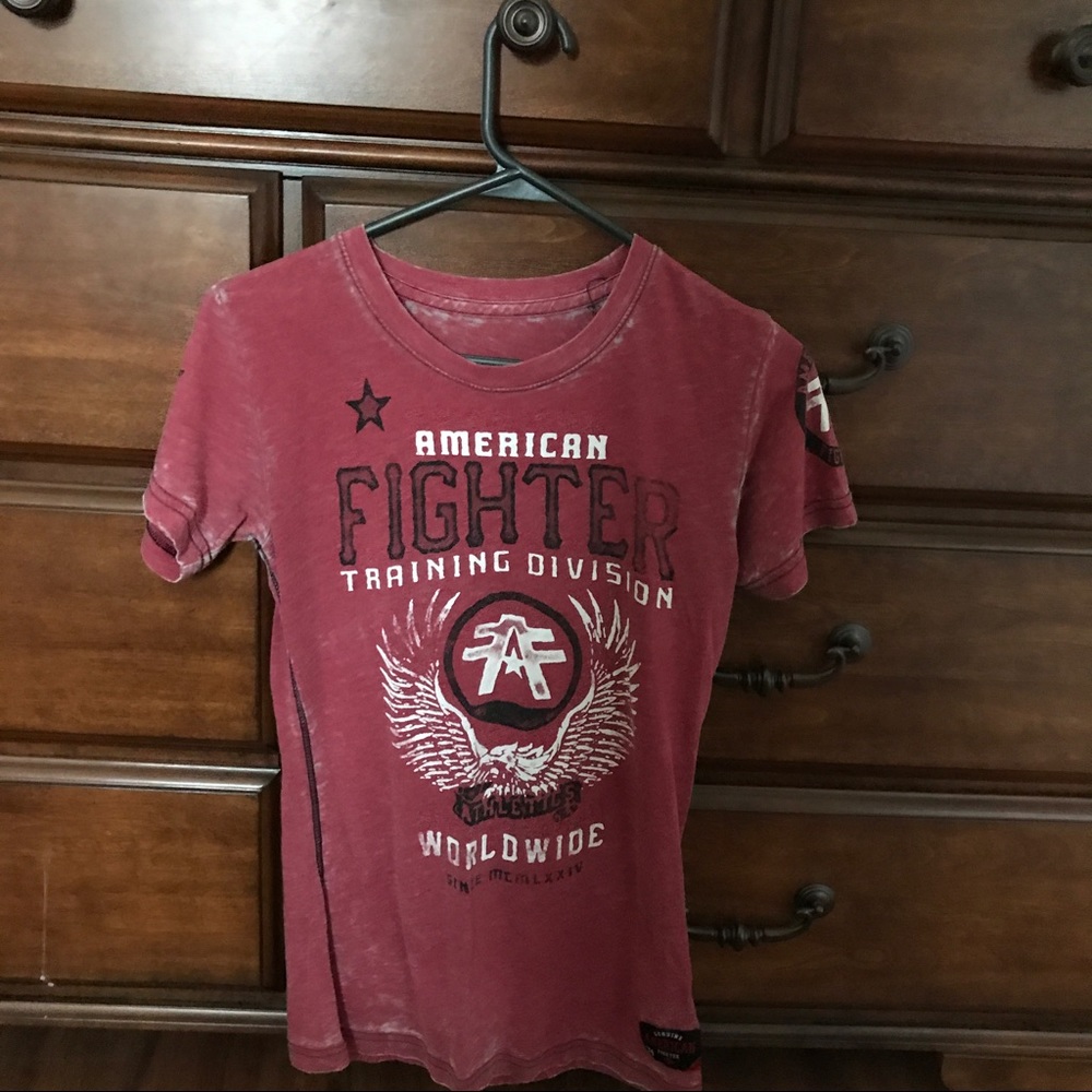 American Fighter Medium red distressed shirt