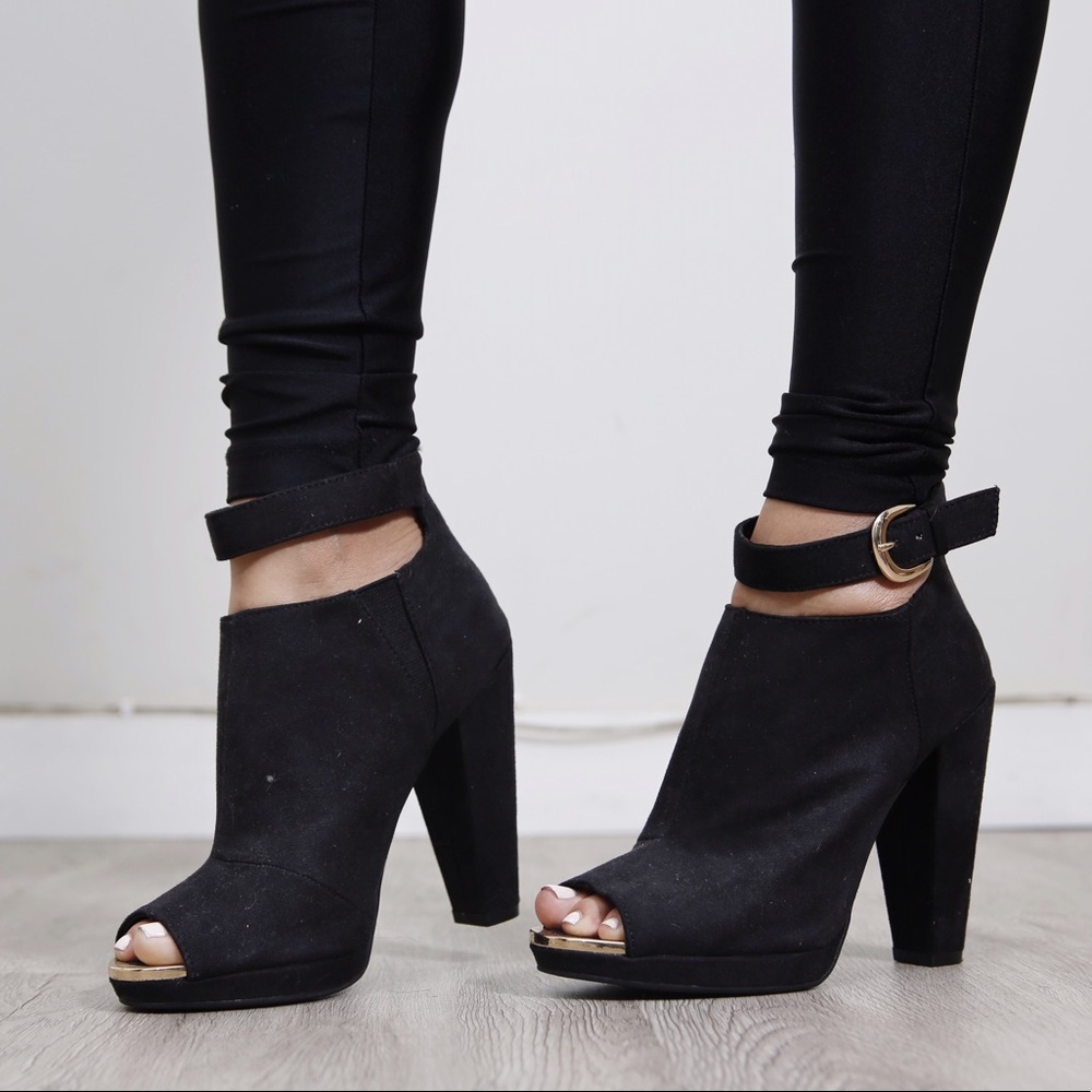 Peep toe booties