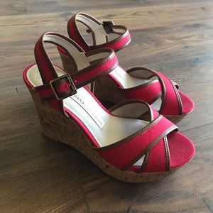 Red and Brown Dana Buchman Wedges