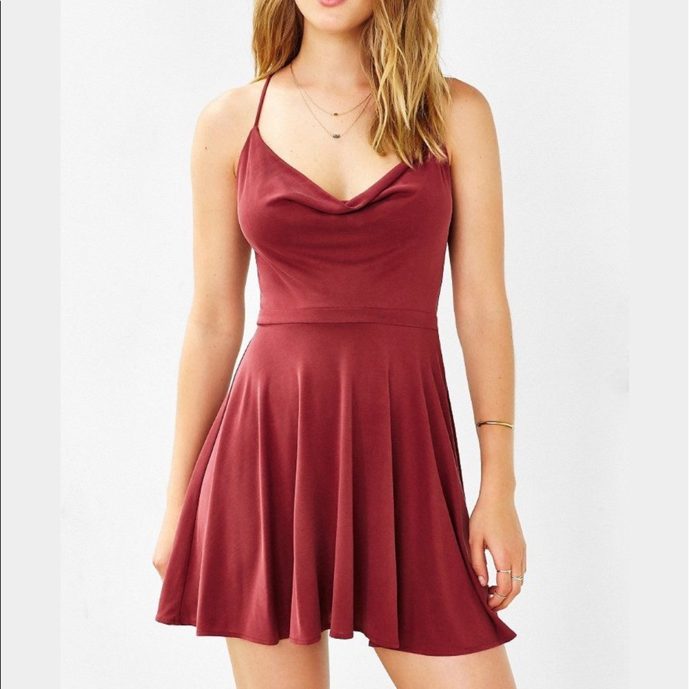 urban outfitters cowl-neck waisted dress