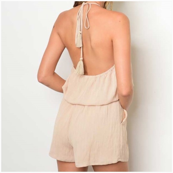 Nude Halter Romper - Picture 3 of 3