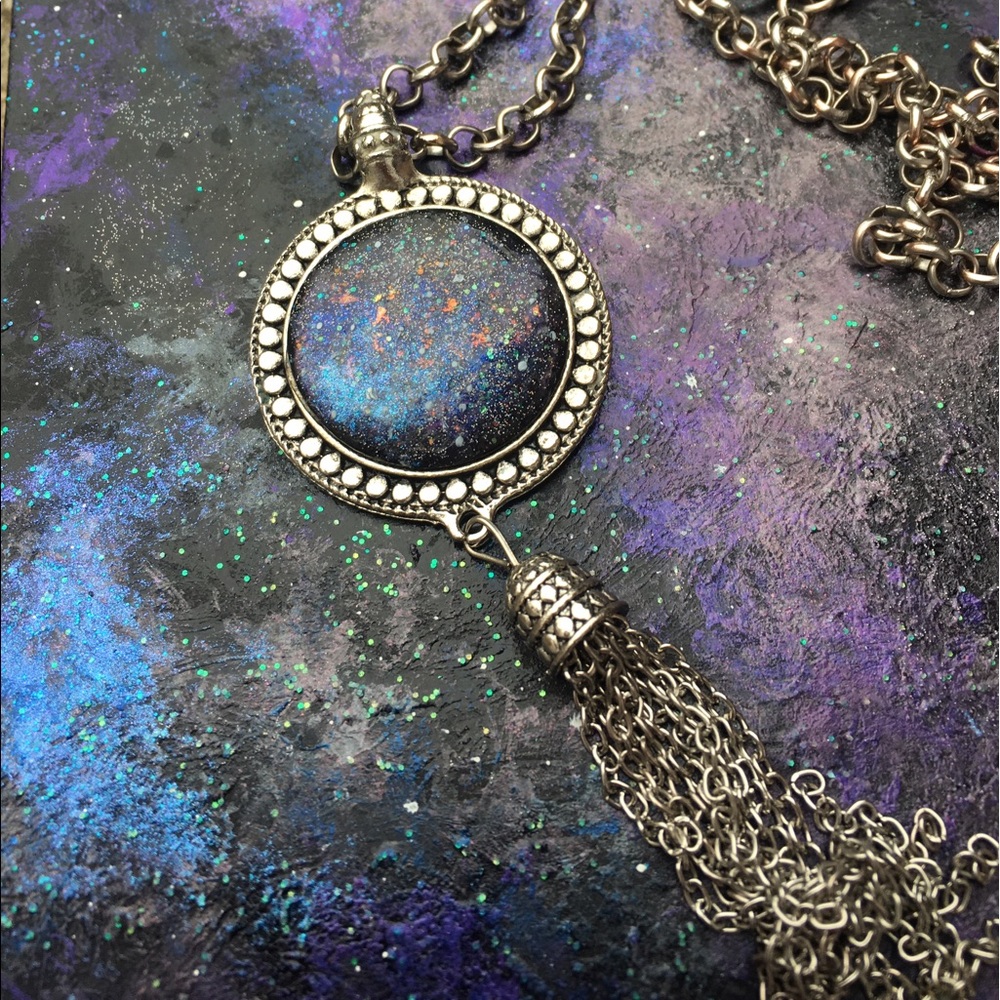 Galaxy Inspired Tassel Necklace