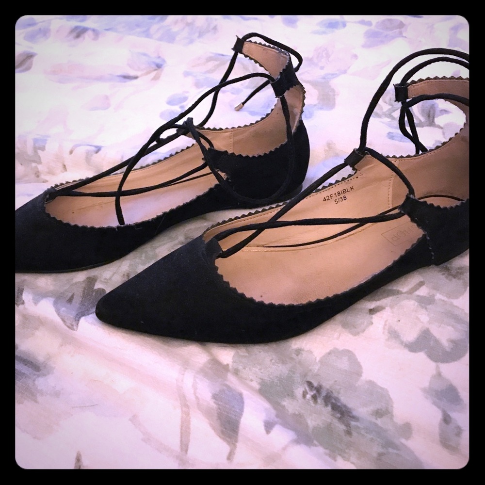 Topshop lace up flat