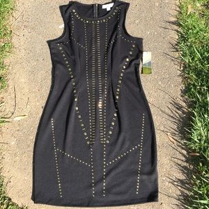 NWT Nicki Minaj Gold Studded Black Dress