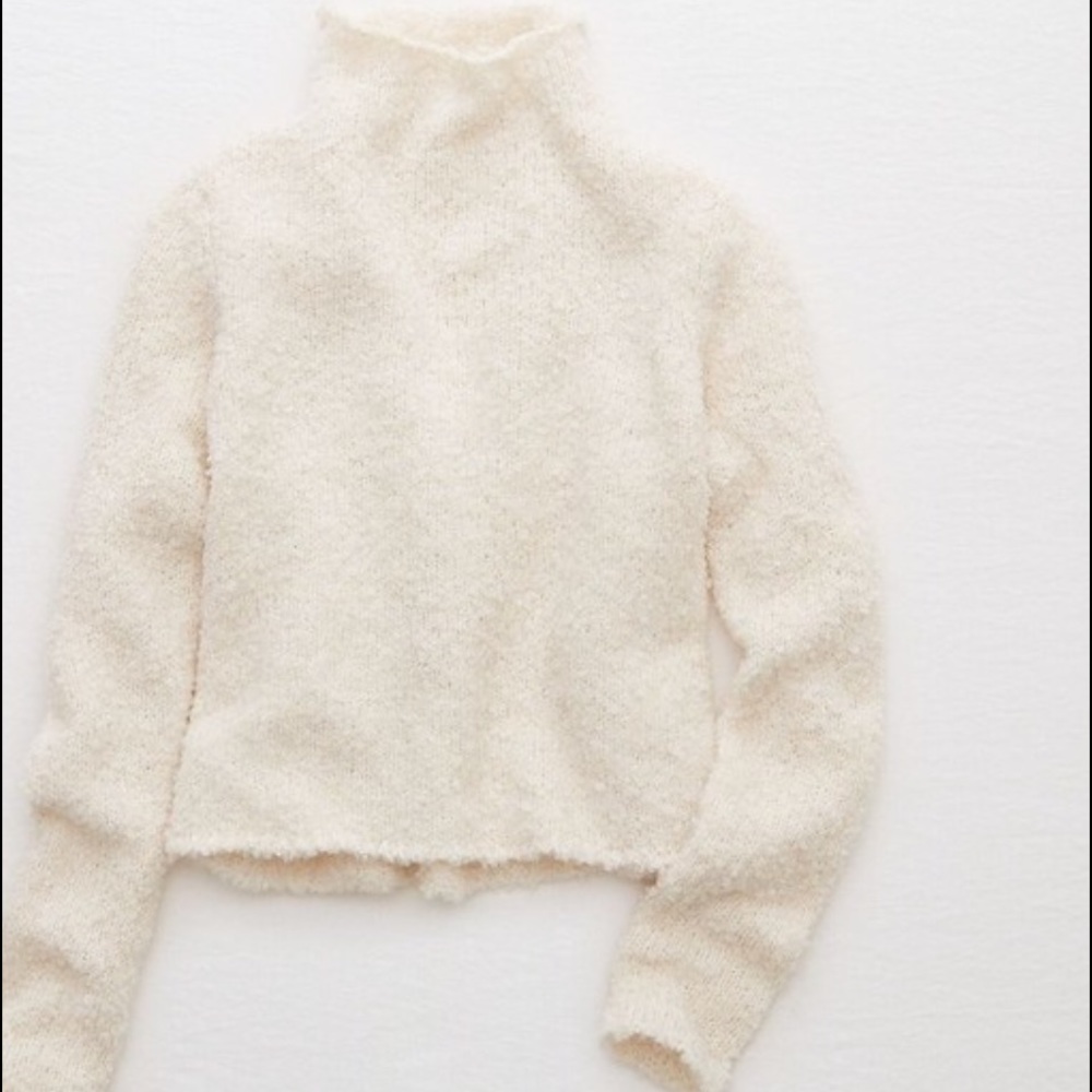 aerie boucle turtleneck sweater