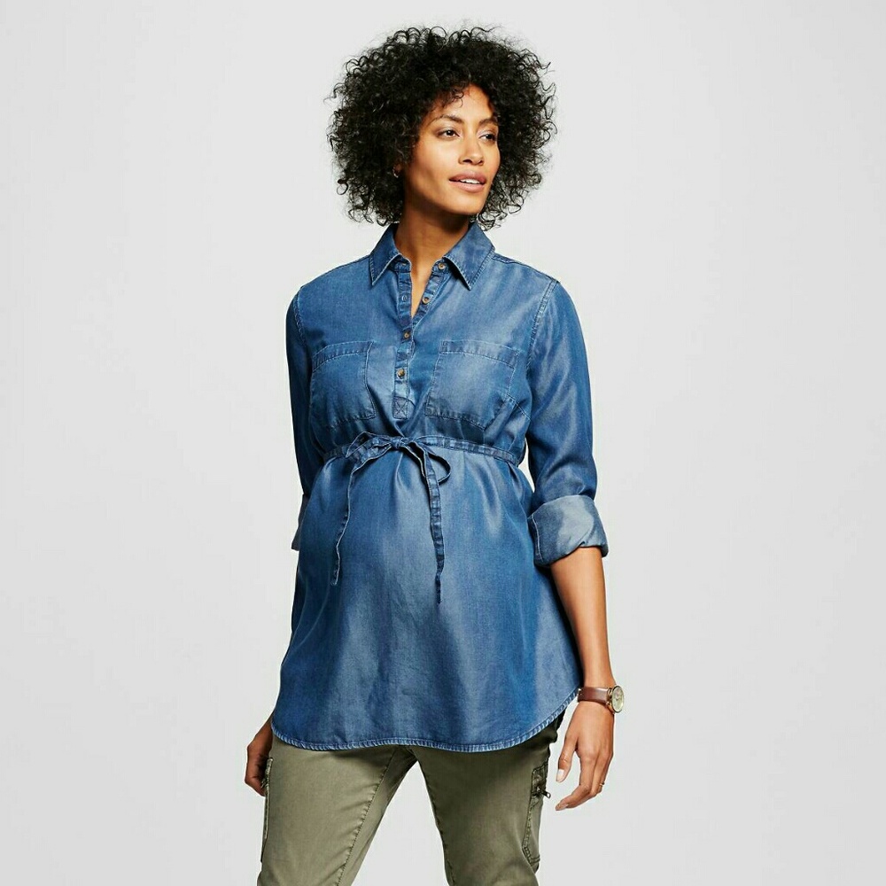 Liz Lange denim tunic maternity xs