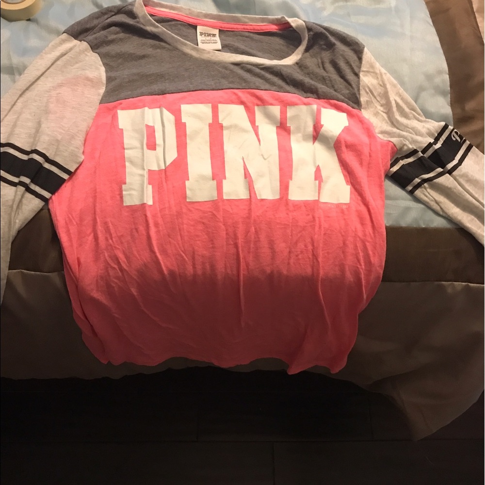 Large Pink Victoria's Secret 3/4 sleeve shirt