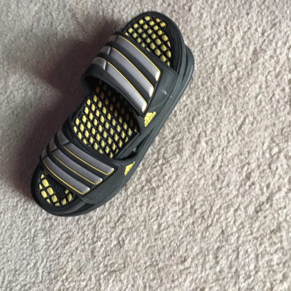 Adidas slip-ons | size 10 | Black, yellow,silver
